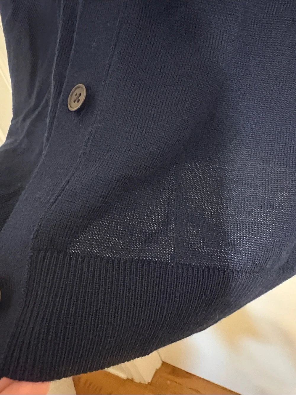 Banana Republic Men's Navy Button-Front Collared Cardigan 100% merino wool